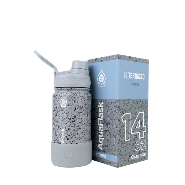 IL Terrazzo 414mL (14oz) Water Bottles - Graphite