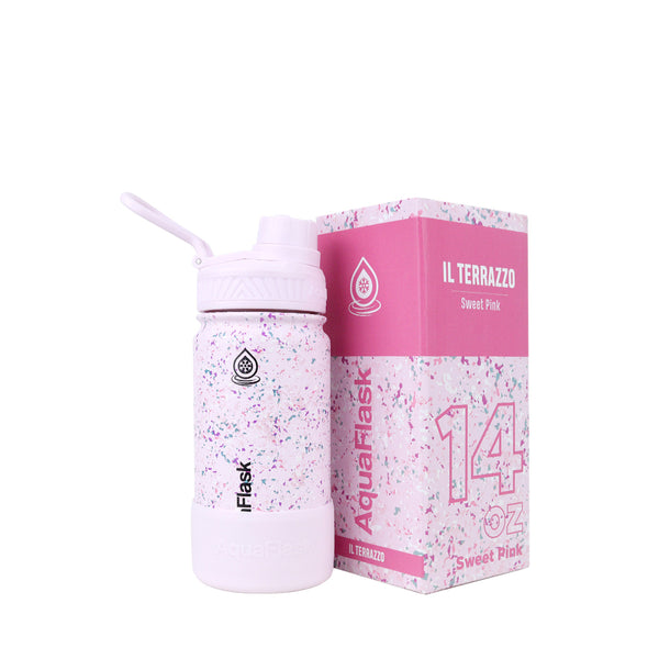 IL Terrazzo 414mL (14oz) Water Bottles - Sweetpink