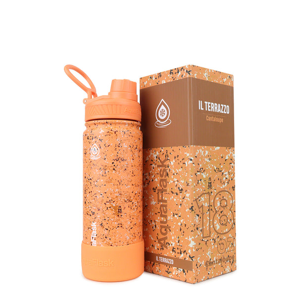 IL Terrazzo 532mL (18oz) Water Bottles - Cantaloupe