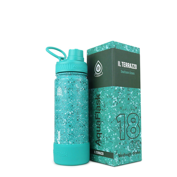 IL Terrazzo 532mL (18oz) Water Bottles - Seafoam Green
