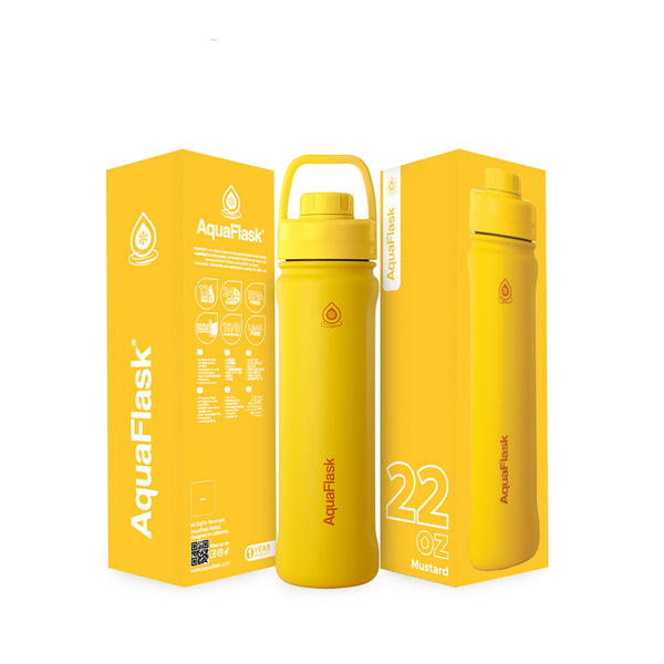 New Regular 650mL (22oz) Water Bottles - Mustard