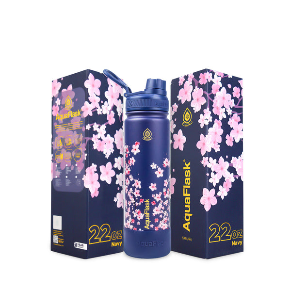 Sakura 2 650mL (22oz) Water Bottles - Navy